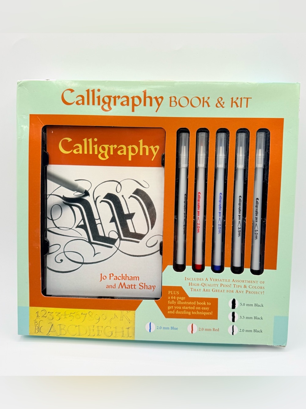 Calligraphy Book & Kit Set 5 Pens 64-Page Guide Jo Packham New